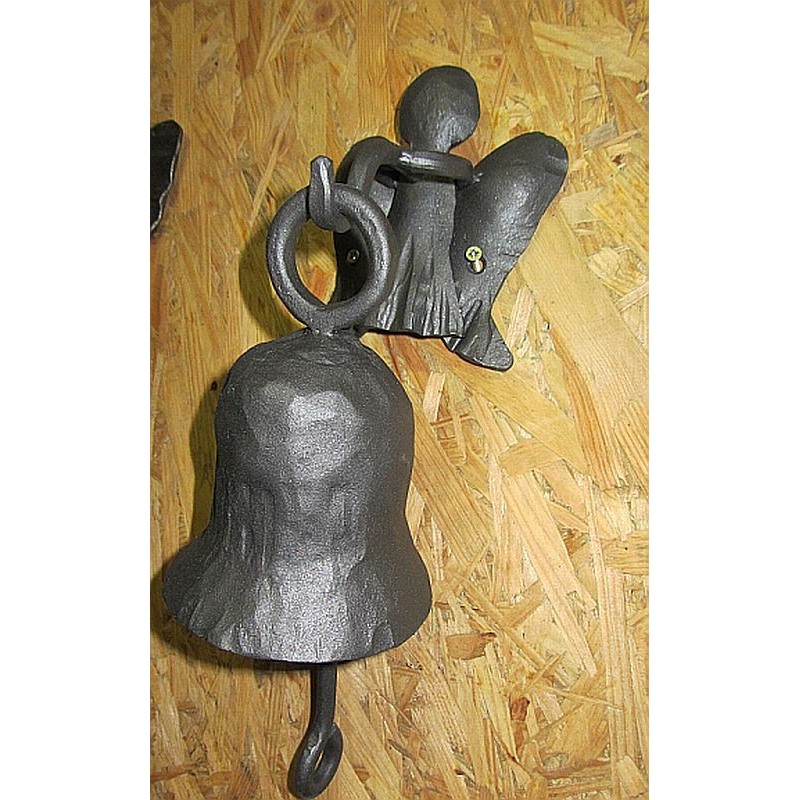 Domovní zvon kovaný s kovaným andělíčkem